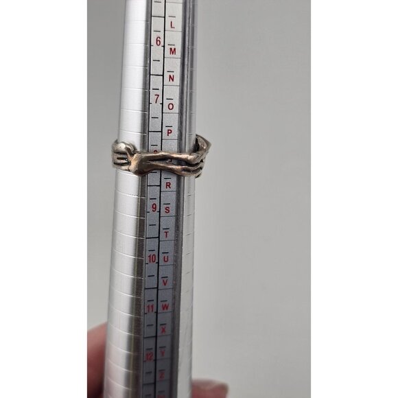 Vintage Brutalist 925 Sterling Silver Ring With Pearl Size 8 10.2g Statement - Picture 7 of 10